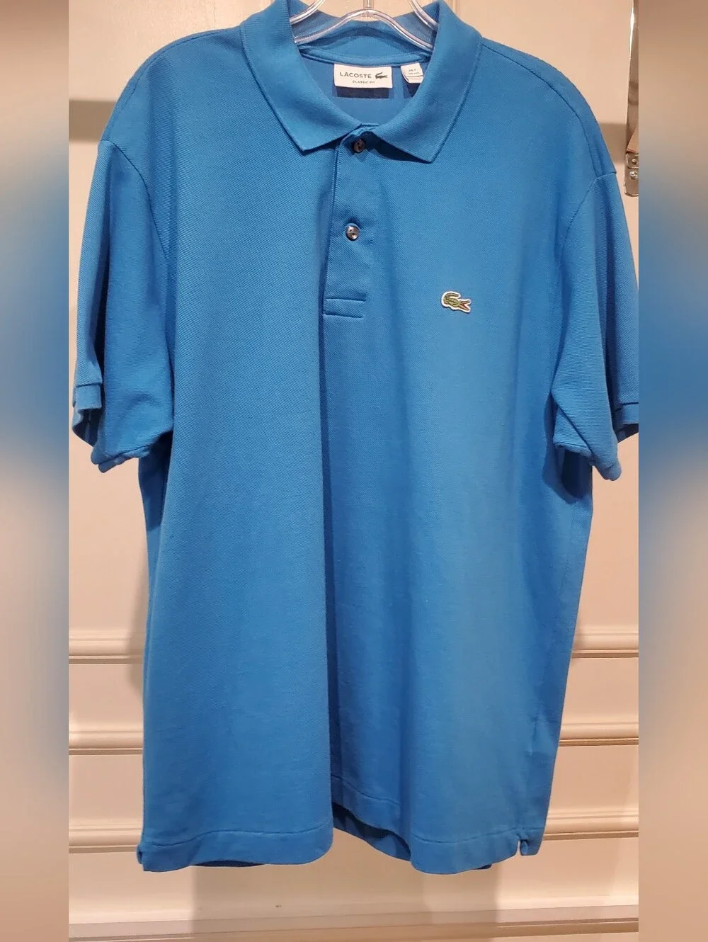 Lacoste Men's Polo Shirt - Bright Blue with Green Crocodile Classic Fit Size XXL - Picture 2 of 6